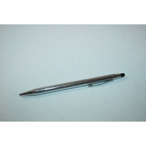 Vintage Cross Silver Chrome Ball Point Pen Personalized "Deborah Johnston" WORKS